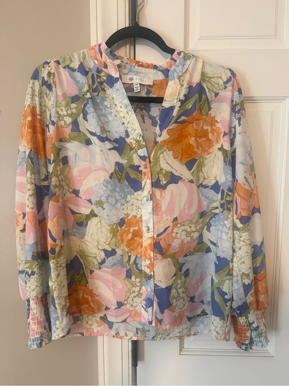 Floral Button-Front Blouse - Multicolor